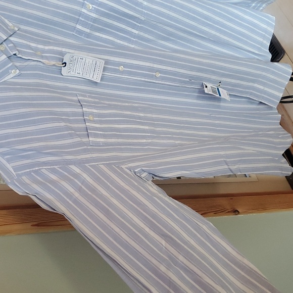 Nautica Twilt Mist Classic Fit Blue White Striped Casual Button Sz. XL Shirt NWT - Picture 7 of 14